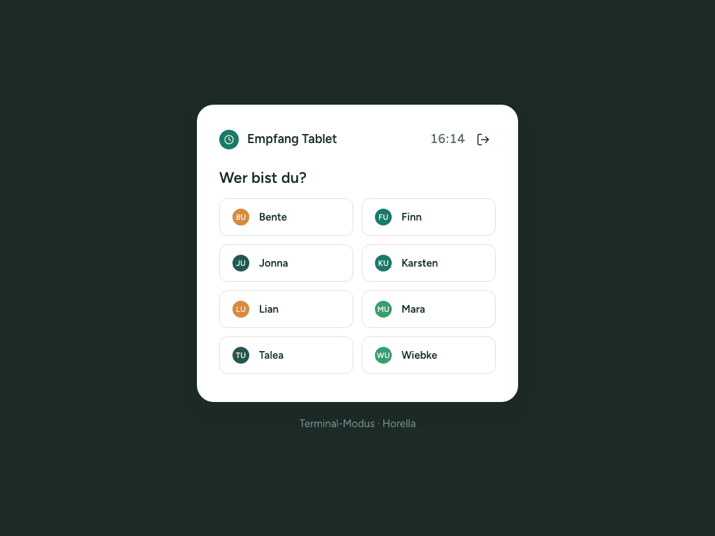 Kiosk am Tablet: Wer bist du?
